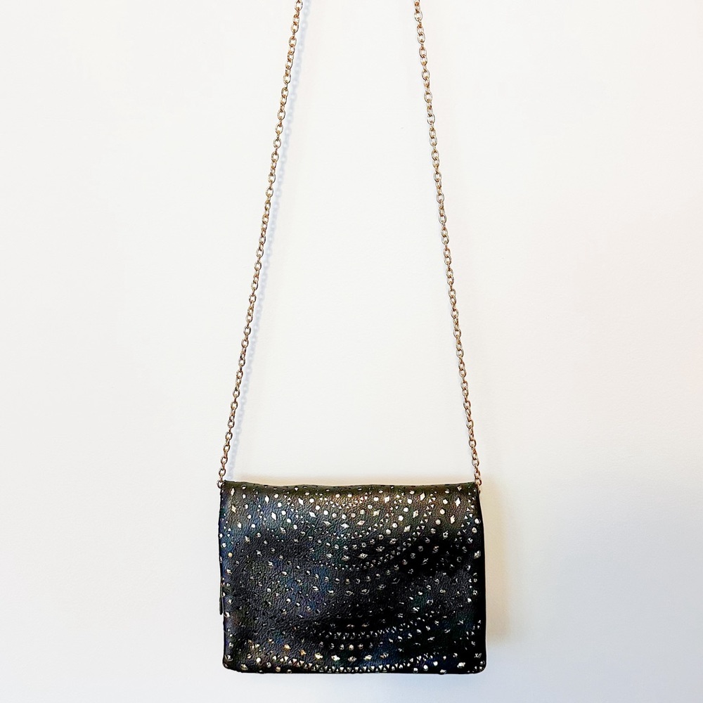 Black & Gold Faux Leather Purse